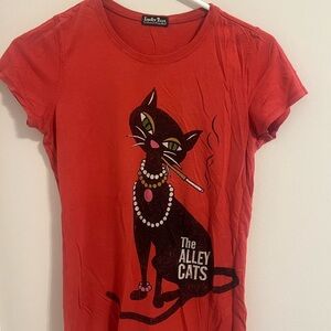 Emily & Fin Red Graphic Cat T-Shirt